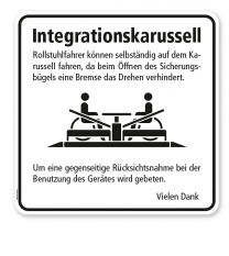 Hinweisschild Integrationskarussell - WH