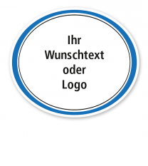 Maibaumschild Oval quer mit farbigem Rahmen - WH