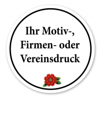 Maibaumschild Kreis mit Blüte - WH