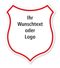 Maibaumschild Wappenschild mit rotem Rand - WH