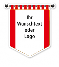 Maibaumschild Rotes Banner mit weißer Fläche - WH