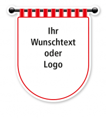 Maibaumschild Wappen rund mit rotem Rand - WH