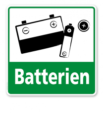 Schild Recycling Batterien - WH