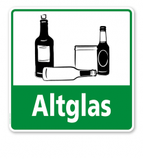 Schild Recycling Altglas - WH