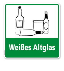Schild Recycling Weißes Altglas - WH