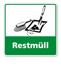 Schild Recycling Restmüll - WH