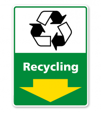 Schild Recycling mit Pfeil - WH