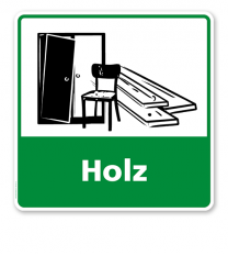 Schild Recycling Holz - WH