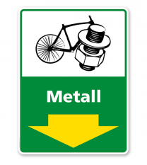 Schild Recycling Metall mit Pfeil - WH