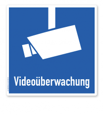 Hinweisschild Videoüberwacht - Symbol mit Textzusatz - WH