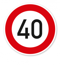 Zulässige Höchstgeschwindigkeit 40 km/h - Verkehrsschild VZ 274-54