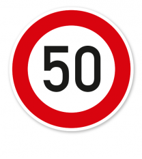 Zulässige Höchstgeschwindigkeit 50 km/h - Verkehrsschild VZ 274-55