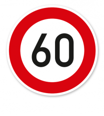 Zulässige Höchstgeschwindigkeit 60 km/h - Verkehrsschild VZ 274-56
