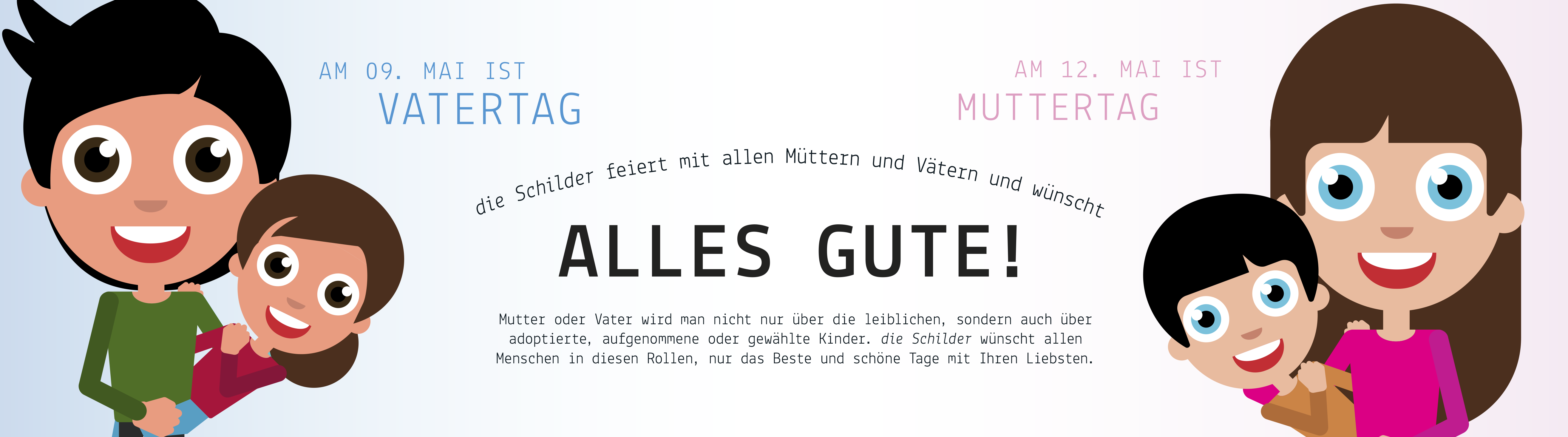 Vater und Mutter halten Ihre Kinder.