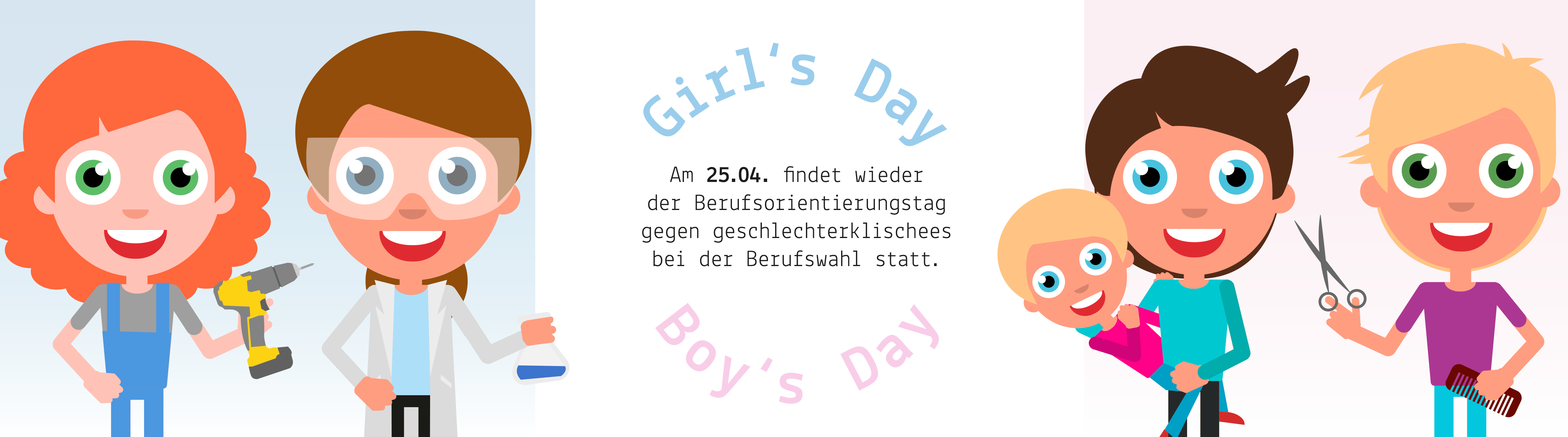 Mädchen und Jungen in stereotypischen Berufen des anderen Geschlechts