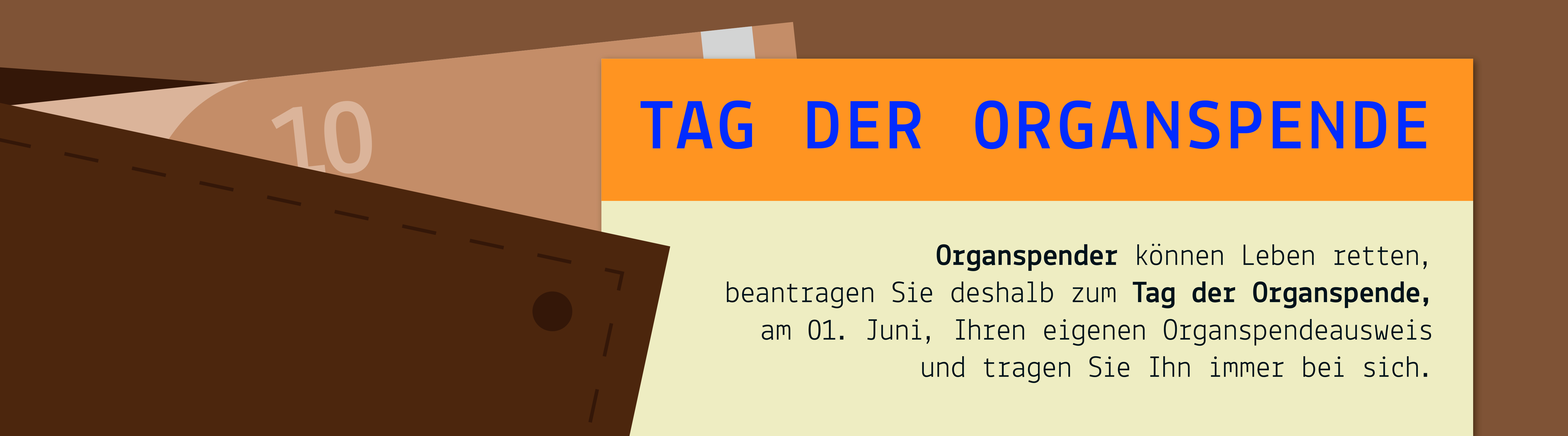 Ein Organspendeausweis in einer Geldbörse.