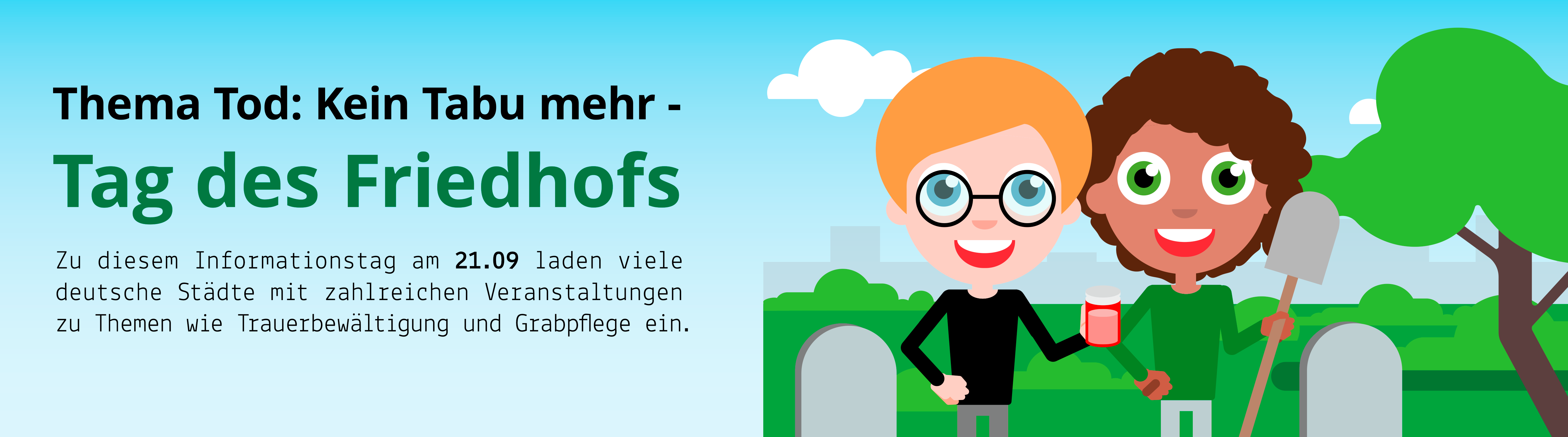 Personen auf dem Friedhof
