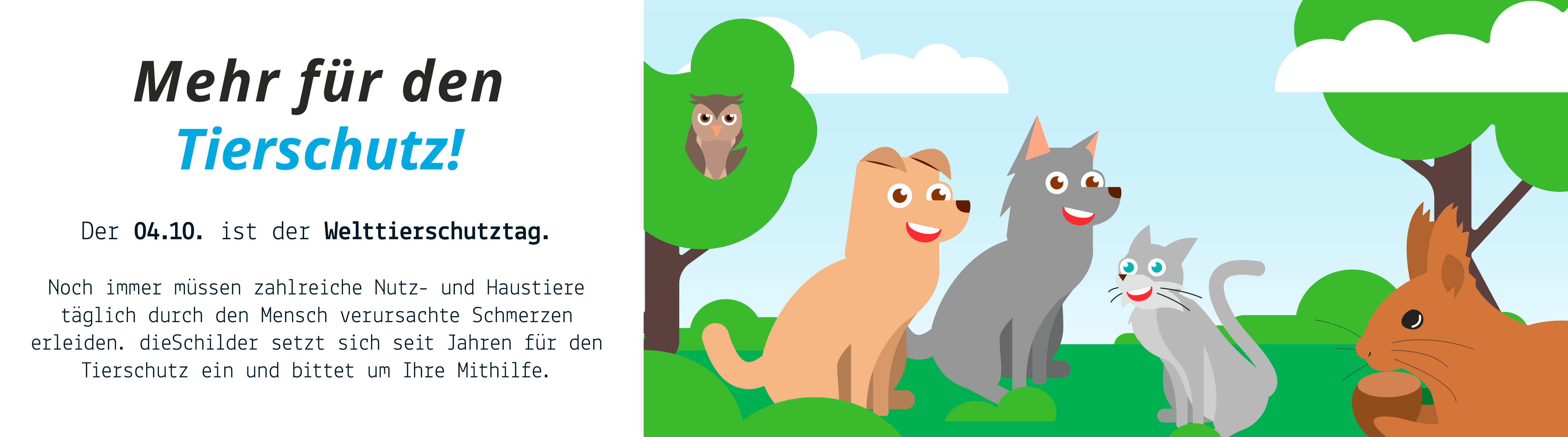 Verschiedene Tiere zusammen in einem Park.