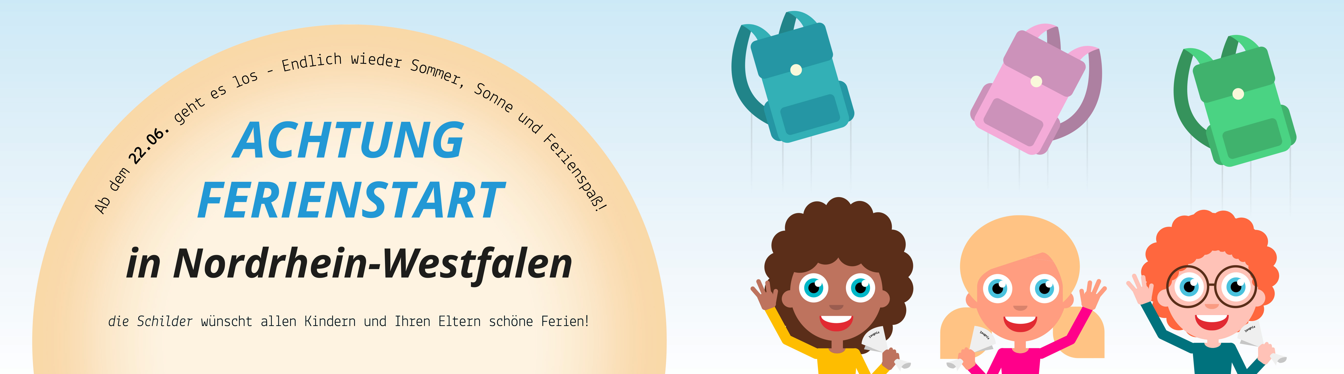 Erholsame Ferien wünscht die Schilder