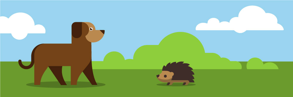 Hund und Igel aus der dieSchilder-Familie